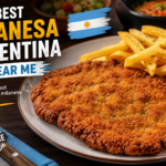Best milanesa argentina near me with crispy breaded beef and fries