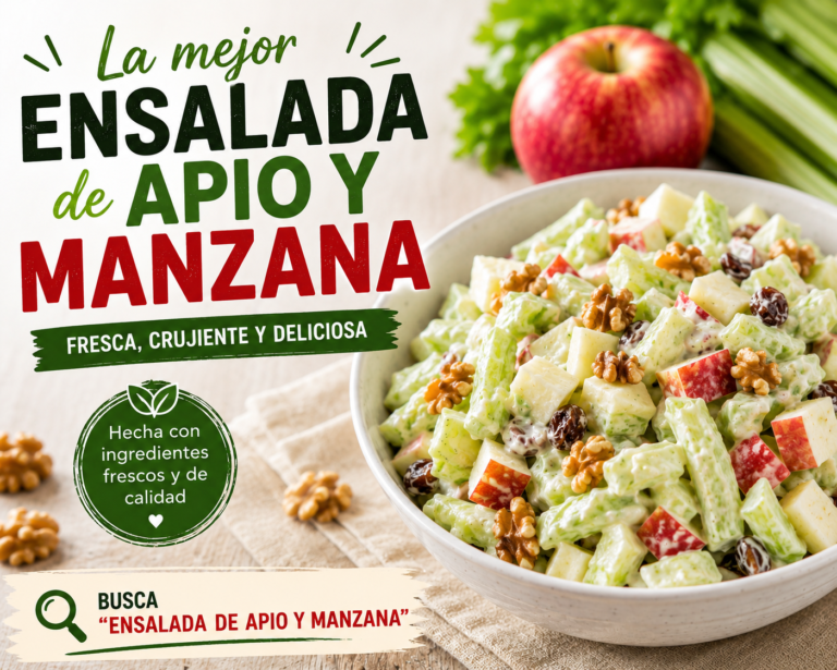 Best ensalada de apio y manzana with celery, fresh apple, walnuts, and creamy dressing