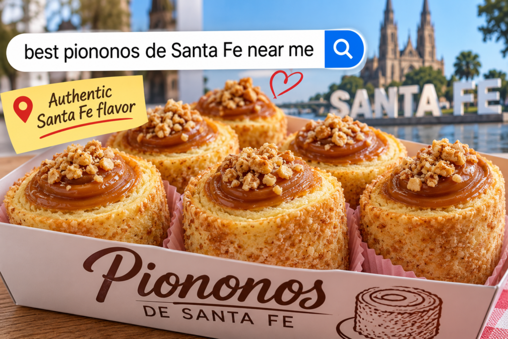 Authentic Piononos de Santa Fe with rolled sponge and toasted custard topping