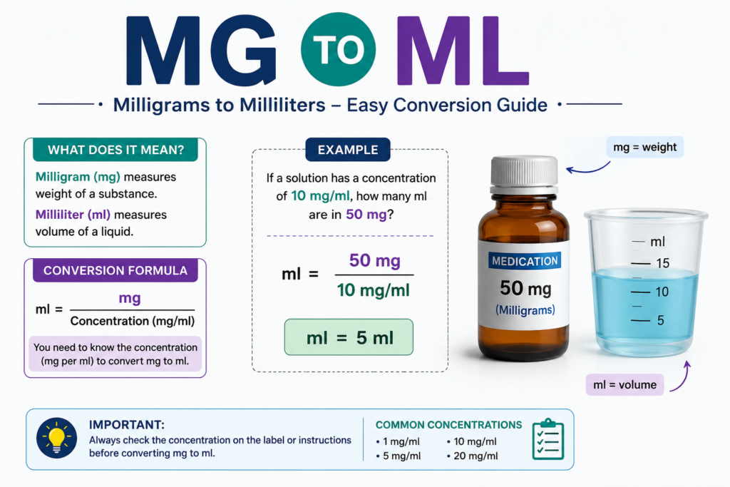 mg to mL conversion formula with examples and dosage chart