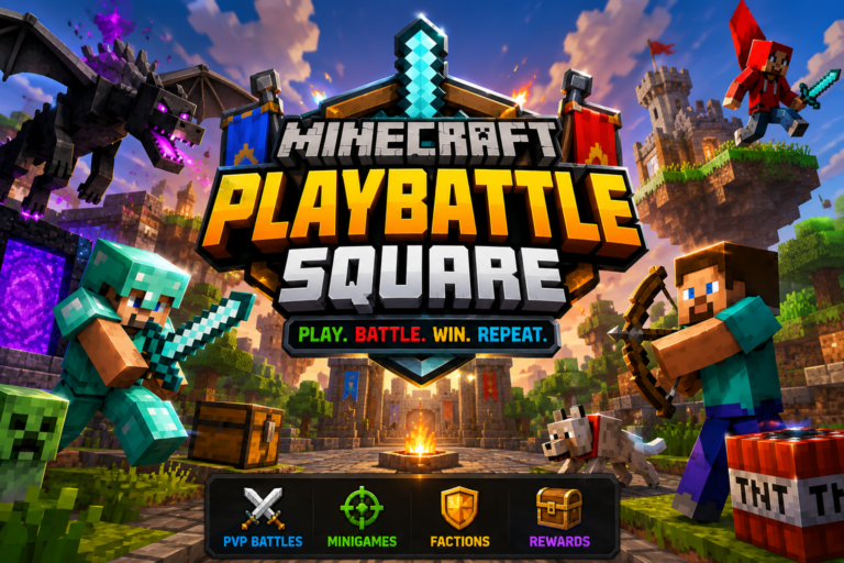 Minecraft PlayBattleSquare gaming guides and server safety information