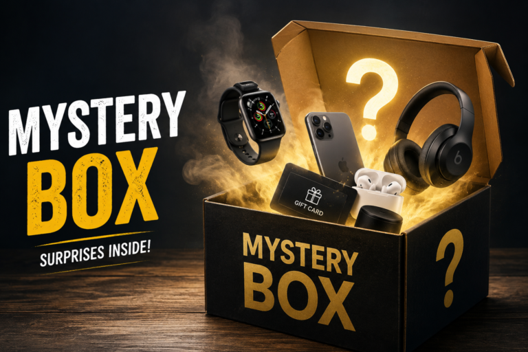 Mystery box filled with surprise gifts and collectible items