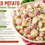 Homemade red potato salad recipe with creamy dressing and fresh dill