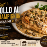 Best pollo al champignon near me served with creamy mushroom sauce and mashed potatoes.