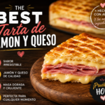 Best tarta de jamon y queso near me, shown as a golden savory tart filled with sliced ham and melted cheese.